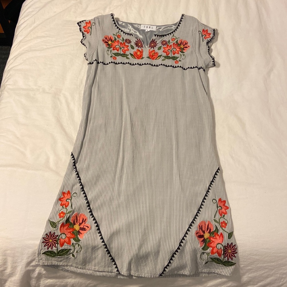 Mid thigh dress.